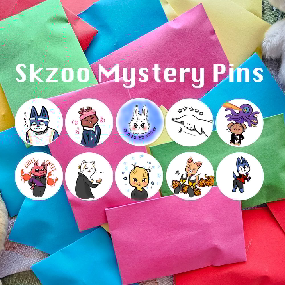 Image of Skzoo Mystery Pins (1.25" button pins)