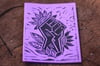 Fist & The Land  Lino Print    Purple    Set of Three