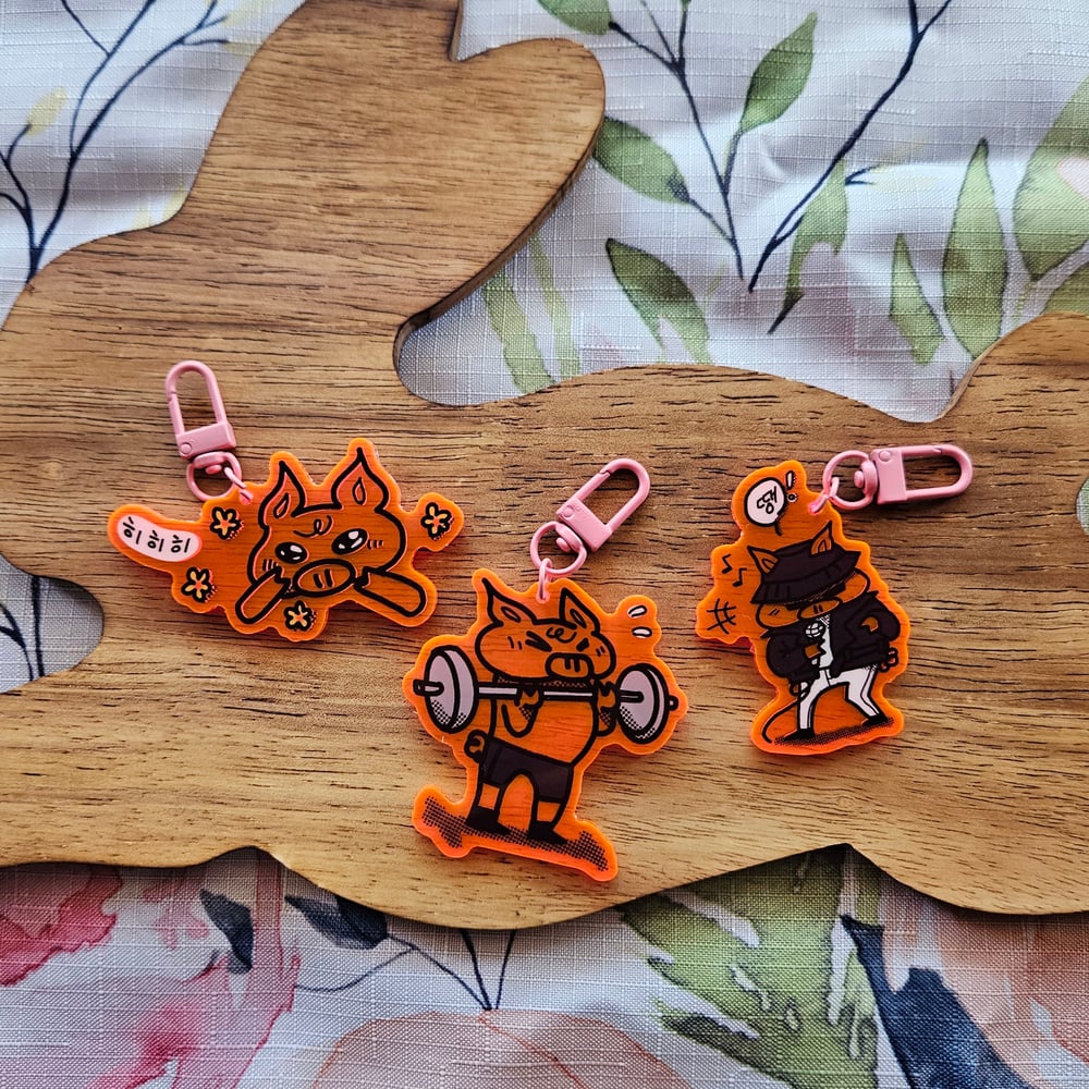 Image of Pink Transparent Dwaekki Acrylic Charms