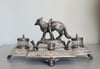 Antique Silverplated Fox-themed Inkwell by James Deakin & Sons, England