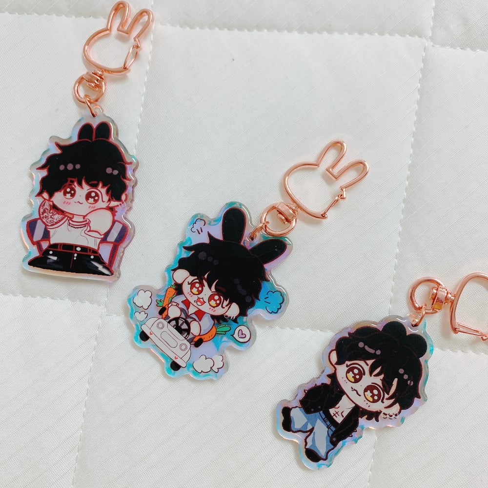 Image of Jungkook Seven Promotion Epoxy Double Side Rainbow  keychain