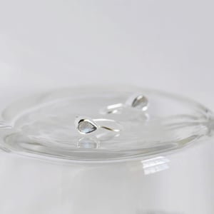Image of Labradorite Moonstone pear cut wire hook silver earrings