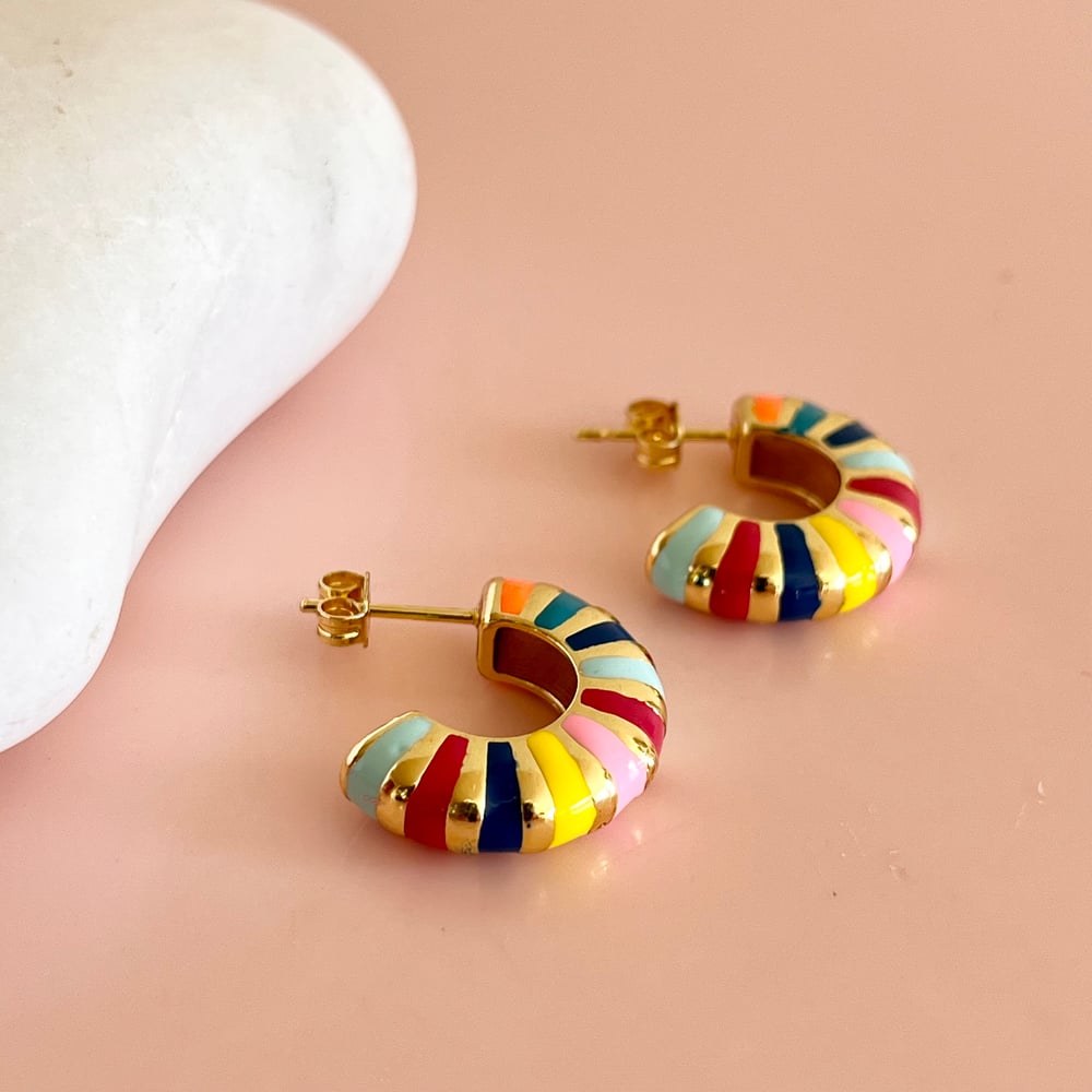 Image of Colourful Chunky Croissant Hoops