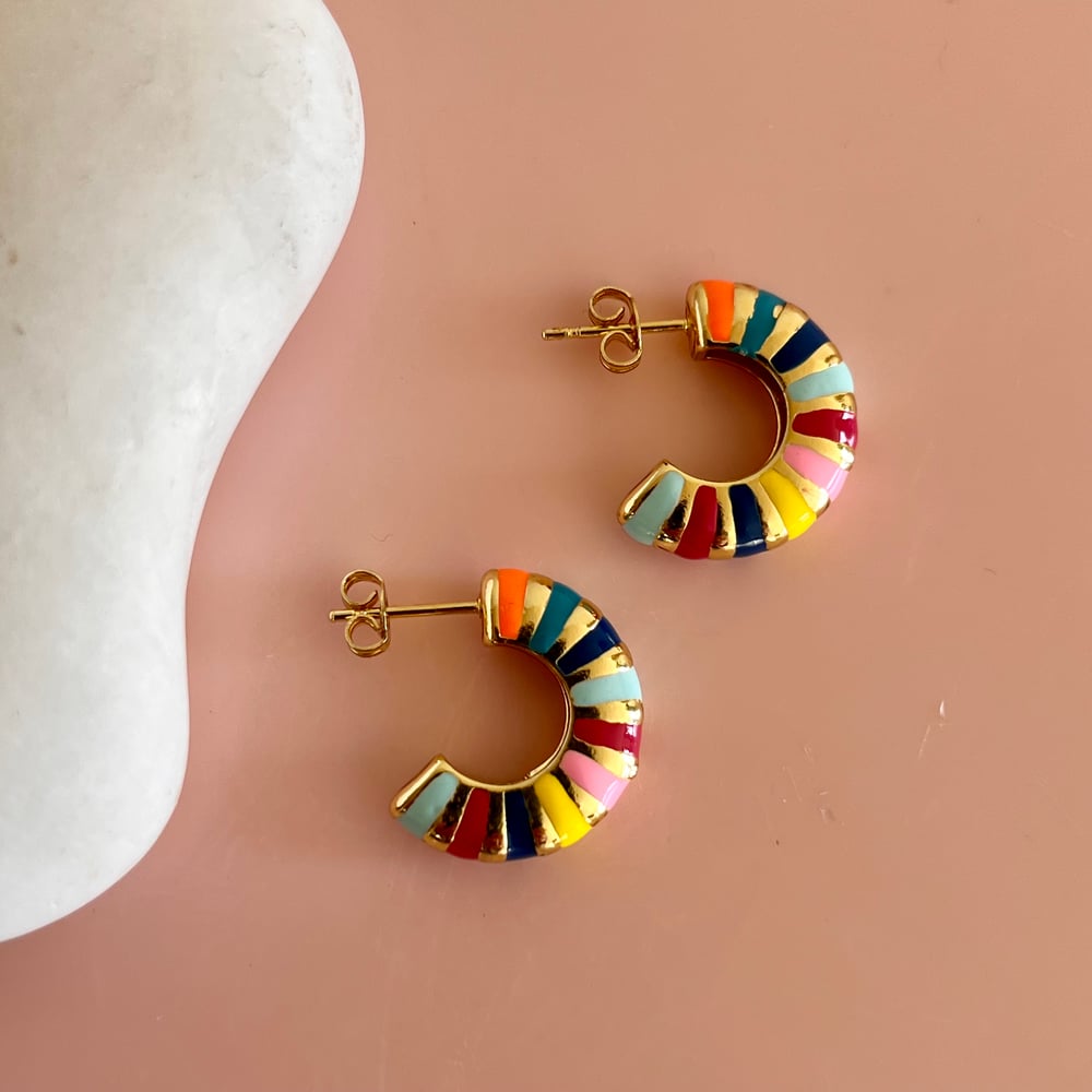 Image of Colourful Chunky Croissant Hoops