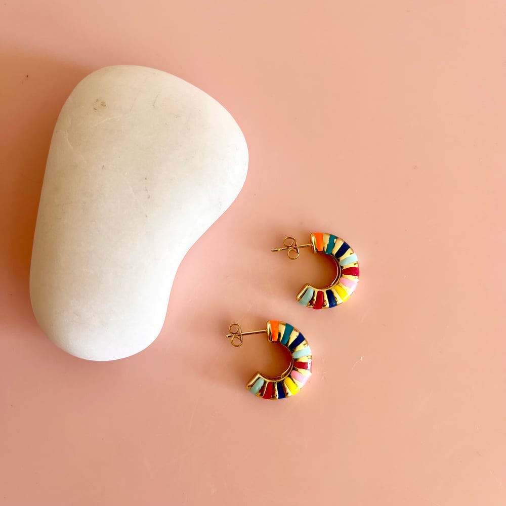 Image of Colourful Chunky Croissant Hoops