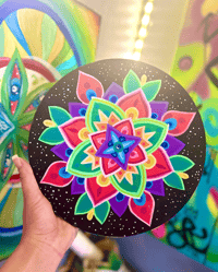 Image 2 of CIRCLE WOODEN MANDALA CANVAS 1.1