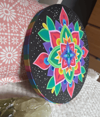 Image 3 of CIRCLE WOODEN MANDALA CANVAS 1.1