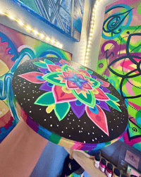 Image 1 of CIRCLE WOODEN MANDALA CANVAS 1.1