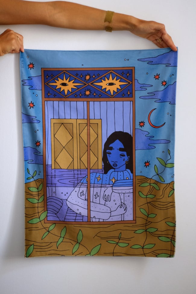 Underwater velvet fabric print