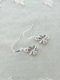Image 3 of Silver Four Leaf Clover Charm Earrings