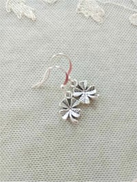 Image 5 of Silver Four Leaf Clover Charm Earrings