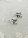 Silver Black Widow Spider Charm Earrings
