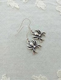 Image 5 of Silver Black Widow Spider Charm Earrings
