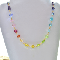 Image 4 of Multi Glass Ombre Necklace and Bracelet Set