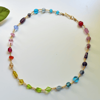 Image 5 of Multi Glass Ombre Necklace and Bracelet Set