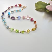 Image 1 of Multi Glass Ombre Necklace and Bracelet Set
