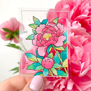 Image of CLEAR Ukiyo-e Peonies STICKER