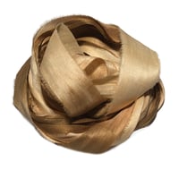Image 3 of 10YD. SAND DUNES HAND DYED SARI SILK RIBBON BY COLOR KISSED SILK