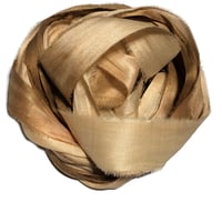 Image 1 of 10YD. SAND DUNES HAND DYED SARI SILK RIBBON BY COLOR KISSED SILK
