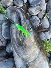 Image 2 of Lime Green Kill’n Machine with Hoochie. Different blade options available 