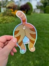 Orange Tabby Butthole Sticker - Holographic 3D 