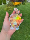 Orange Tabby Butthole Sticker - Holographic 3D 