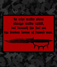 He Who Walks Alone Quote Flag / Red