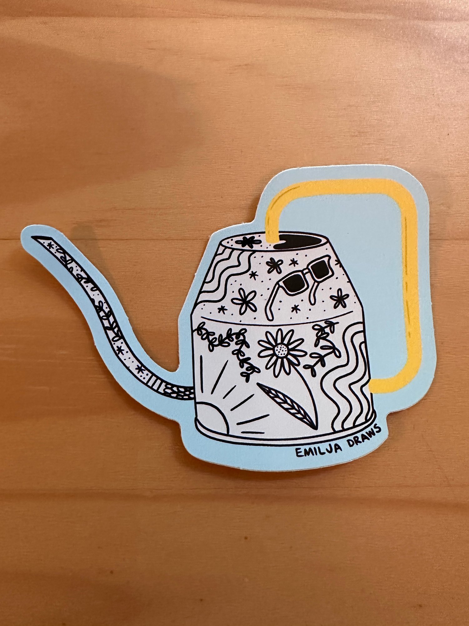 Doodle Watering Can Sticker