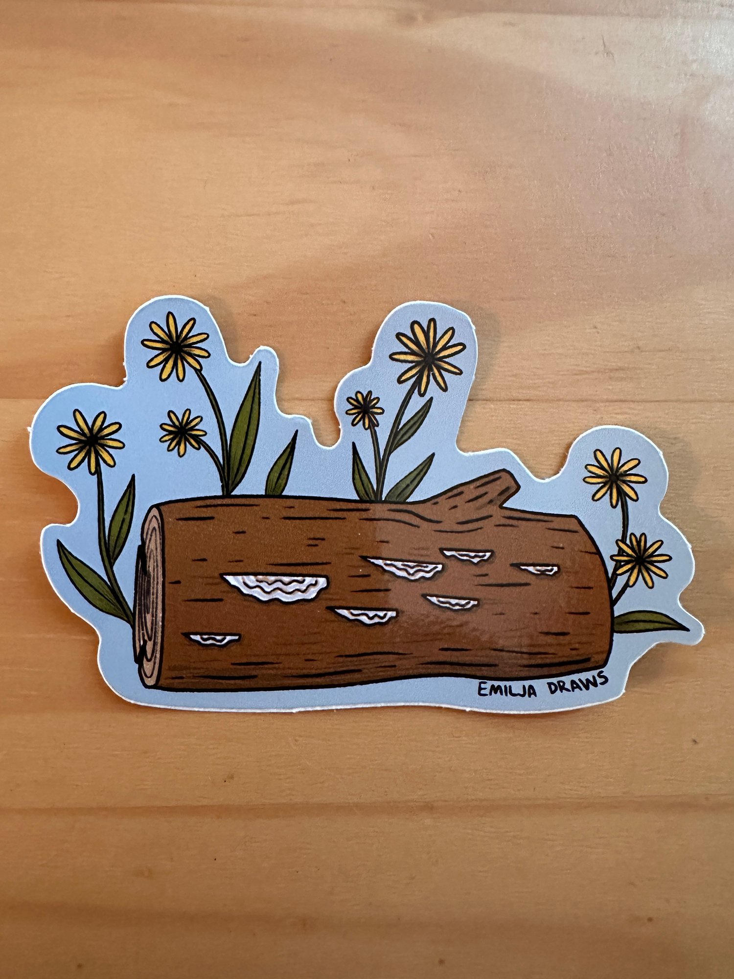 Mushroom Log Sticker