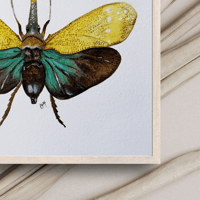 Image 7 of Yellow Lanternfly Watercolor Illustration PRINT 