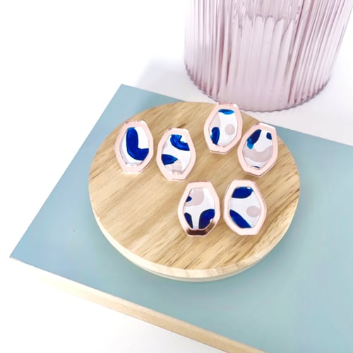 Image of Navy Sand (hand-painted) Organic Statement Studs