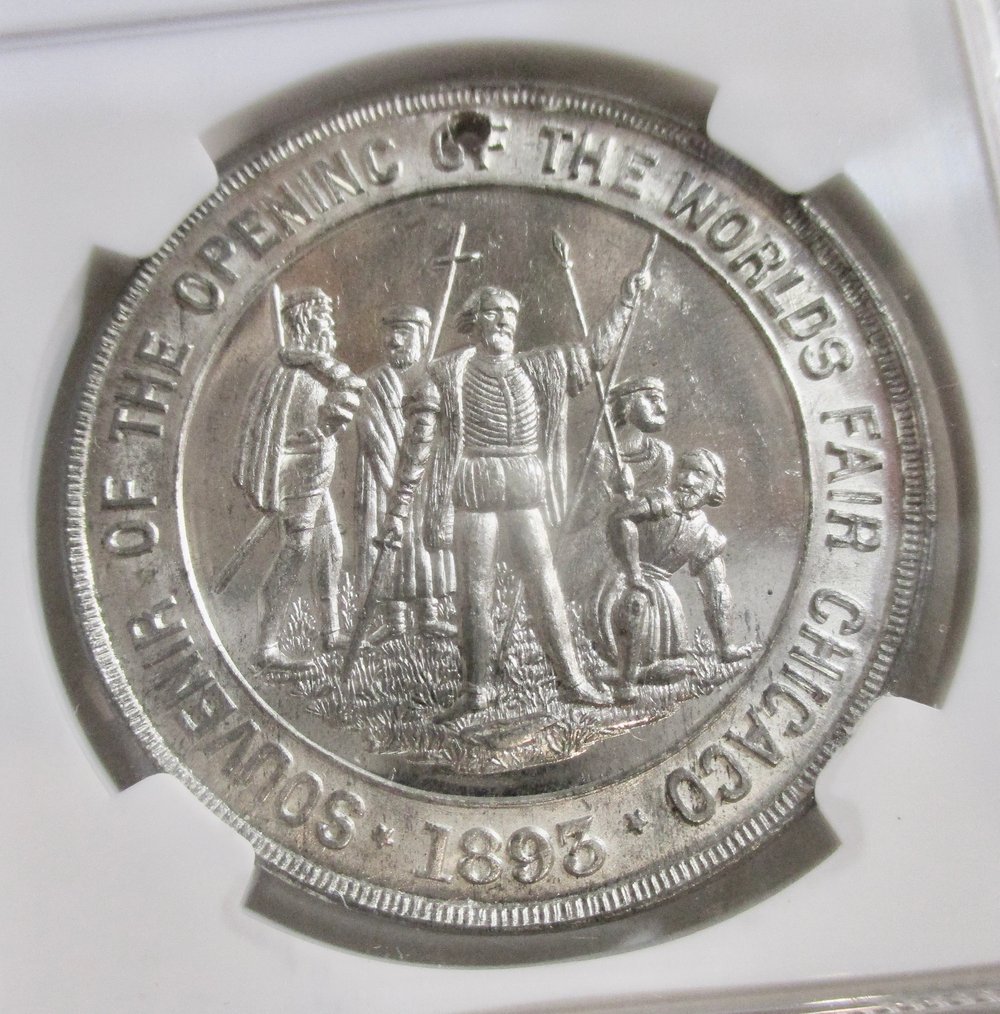 Erroneously Called a "Birdseye View" of the World's Columbian Expo--Slabbed Prooflike Medal