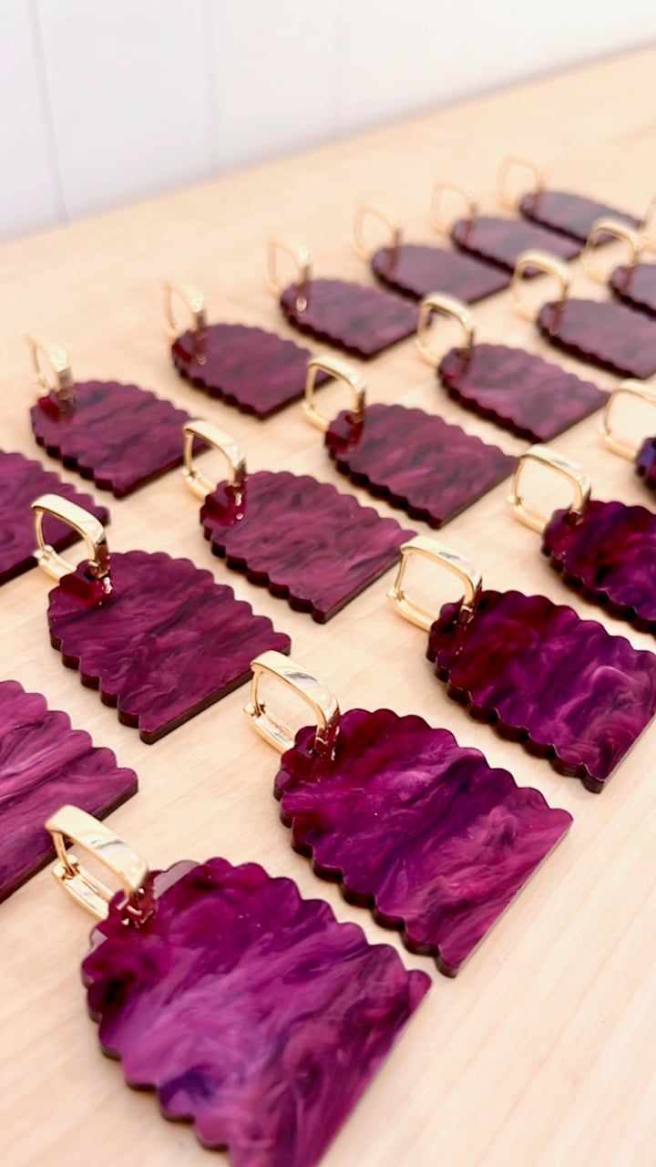 Image of Plum Passion Scallop Arch Dangles