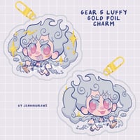 Image 3 of gear 5 luffy ✨ 3in gold foil acrylic charm