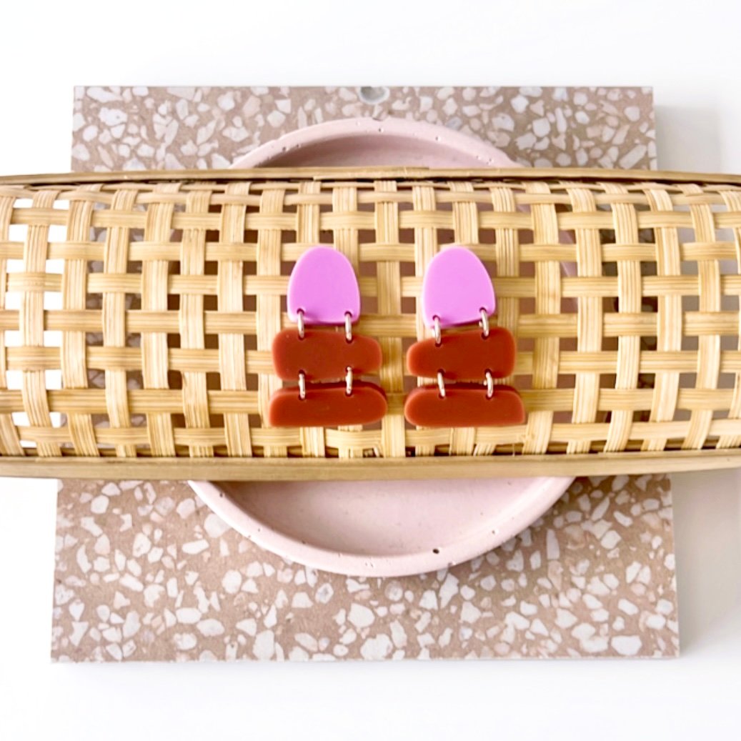 Image of Stacked Dainty Dangles (Grape + Rust)