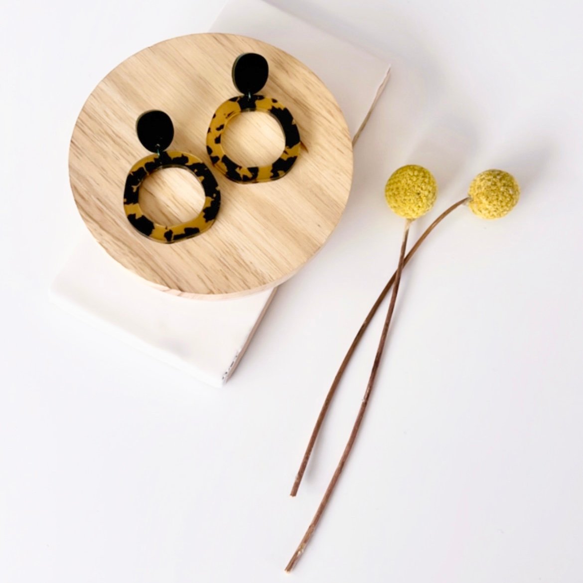 Image of Tortoise Hoop Dangles