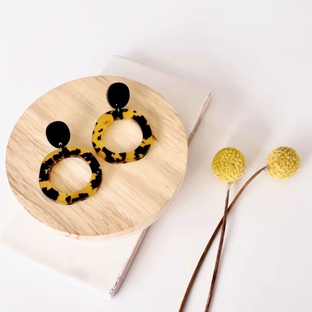 Image of Tortoise Hoop Dangles