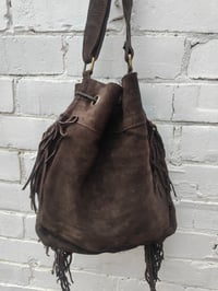 Image 3 of Evie bag - dark choc brown pink dets
