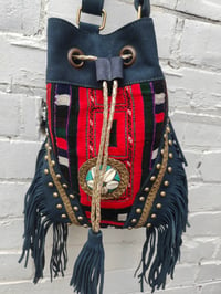 Image 3 of Evie Bag - navy and red dets 