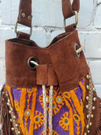 Image 3 of Evie Bag - Brown and purple dets