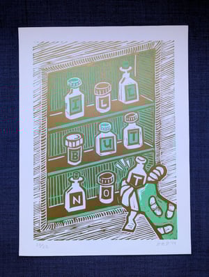 Untitled reduction linocut #32