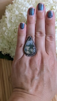 Image 3 of moss agate ring 5 size 8