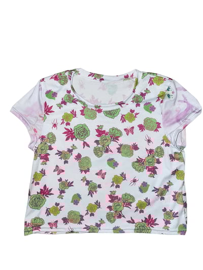 Image of Roses, Spiders, Strawberries, and Pink frosted lady on the sleeve