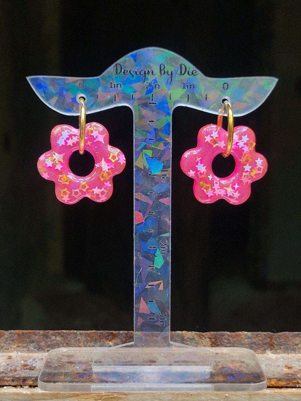 Image of Barbie Inspired Funfettie Flower Hoops