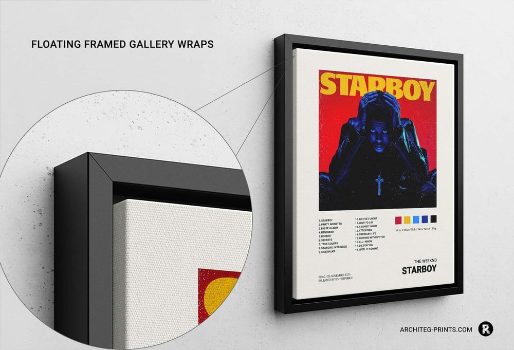 Framed The Weeknd Starboy - Double Vinyl Album Art