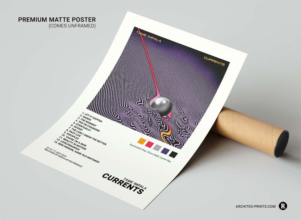 Tame Impala - Currents Album Cover Poster Print (Tracklist)