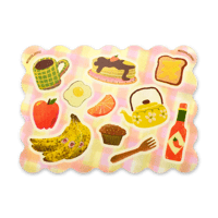 Image 1 of Riso-Inspired Breakfast Sticker Sheet