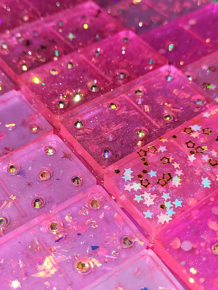 Image of Luxury Barbie Inspired Domino Set w/ Swarovski Crystal Pips