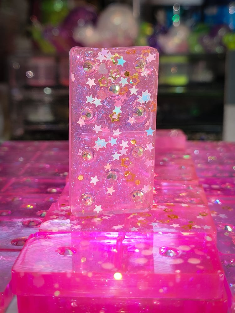 Image of Luxury Barbie Inspired Domino Set w/ Swarovski Crystal Pips
