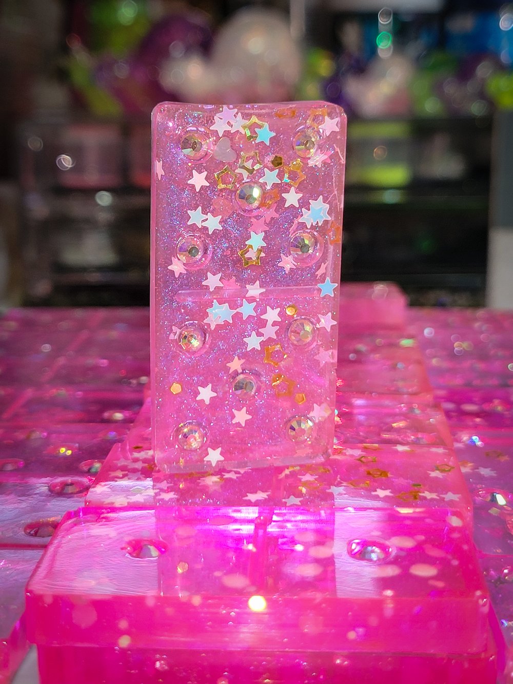 Image of Luxury Barbie Inspired Domino Set w/ Swarovski Crystal Pips